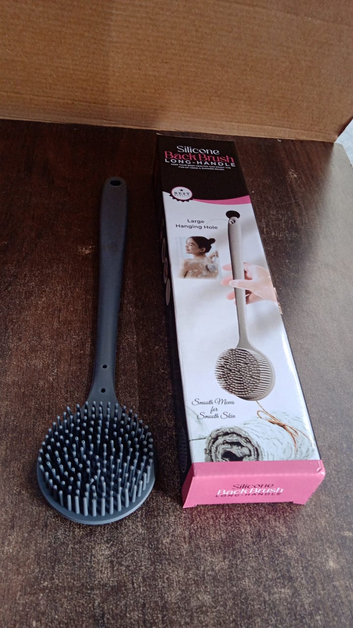 Silicone Back Scrubber Brush with Long Handle (1 Pc) Silicone Back Scrubber Brush with Long Handle (1 Pc)